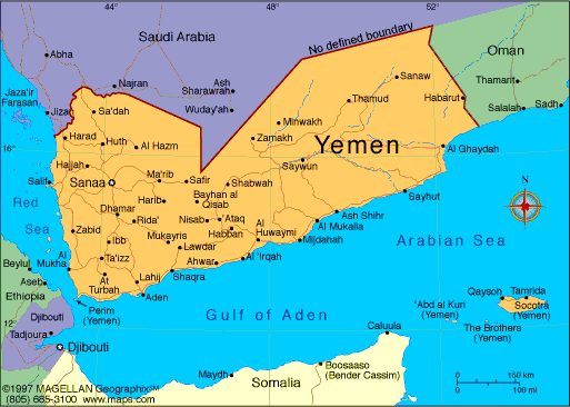 yemen villes carte
